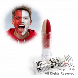 MAQUILLAJE ARTISTICO LABIAL DUO BLANCO Y ROJO (BLISTER X 1 UNID DE 12GR) (PACK X 3 BLISTERS)